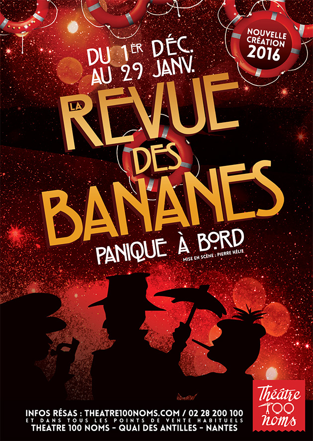 revue des bananes panique a bord spectacle humour theatre 100 noms nantes affiche