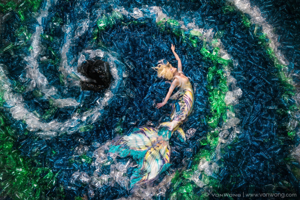 mermaids hate plastic shooting photo pollution