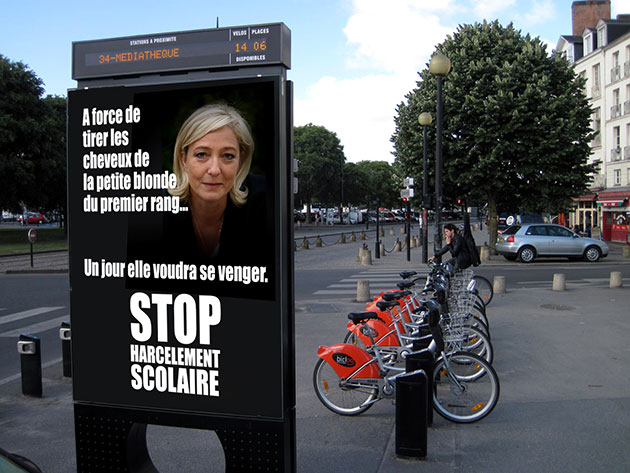 harcelement scolaire fausse pub marine le pen nantes original news