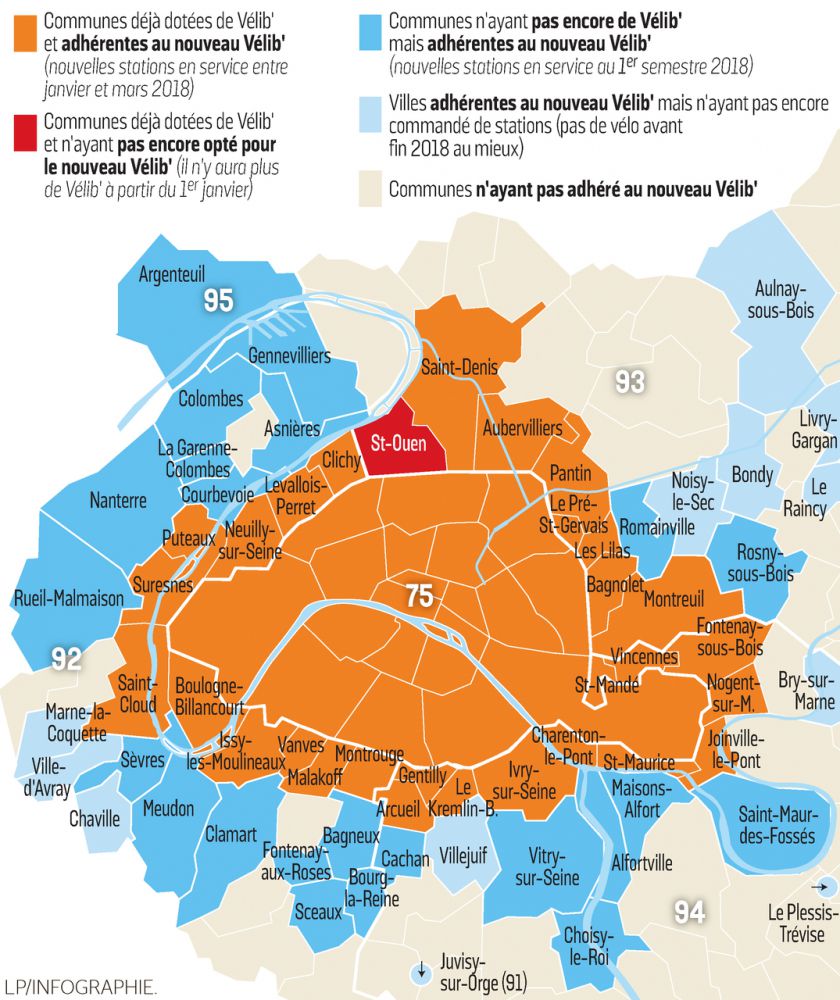 velib paris carte Grand Paris : la carte des nouveaux Vélib' qui vont arriver en 2018