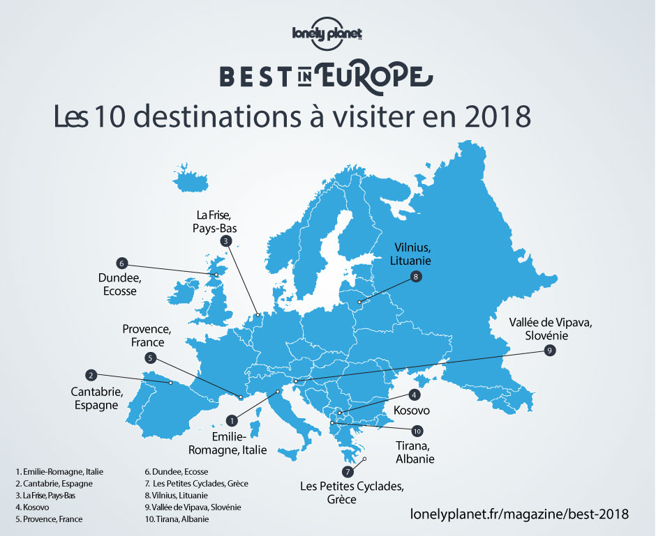 map lonely planet Europe destinations top 2018
