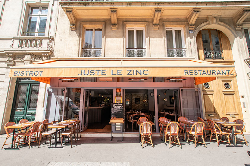 juste le zinc bistrot paris devanture