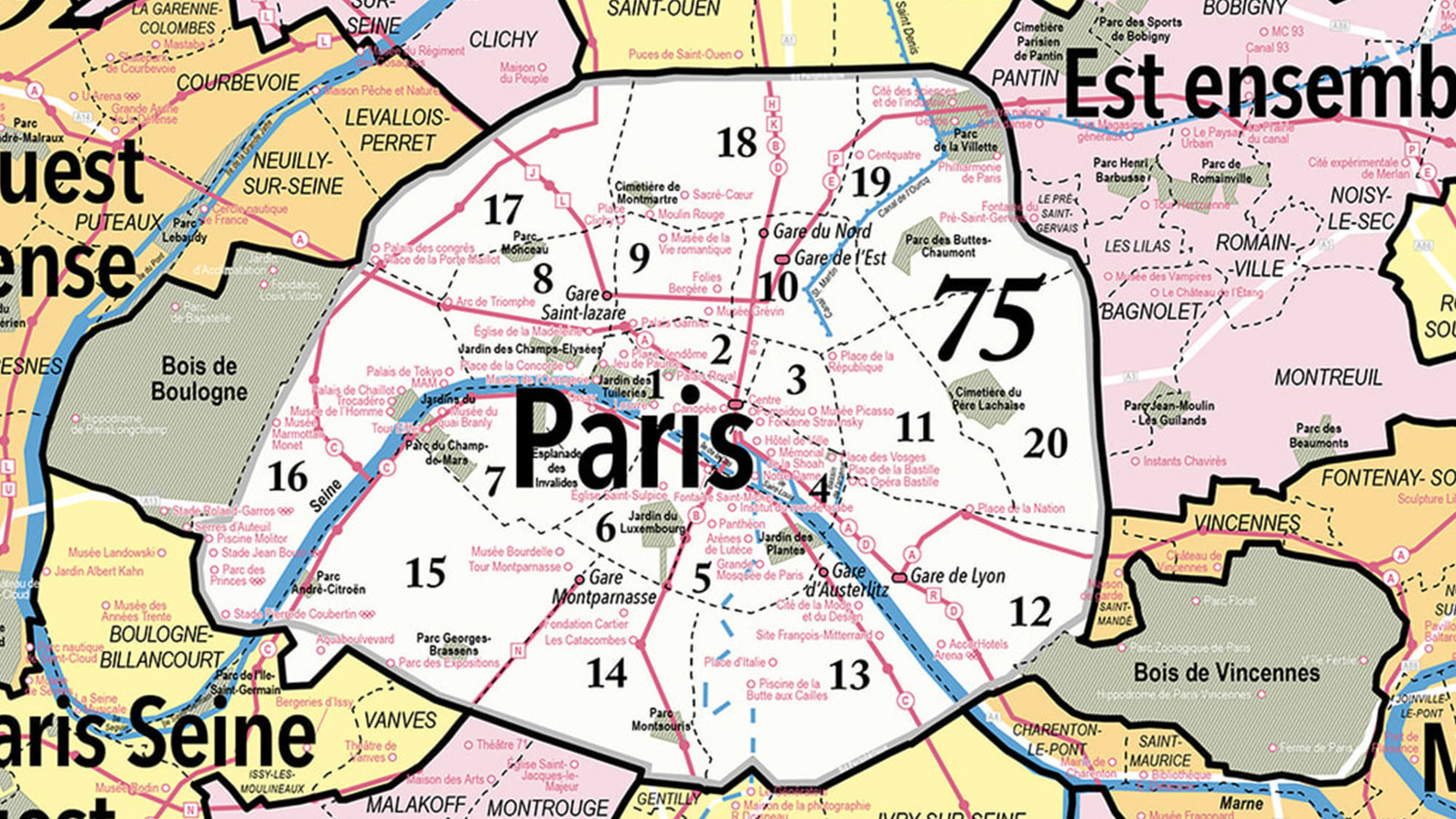 D couvrez la carte  vintage du Grand Paris 