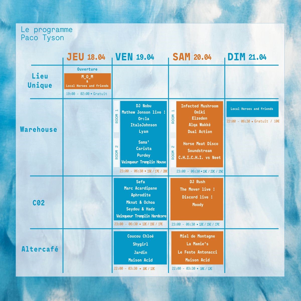 programme paco tyson 2019
