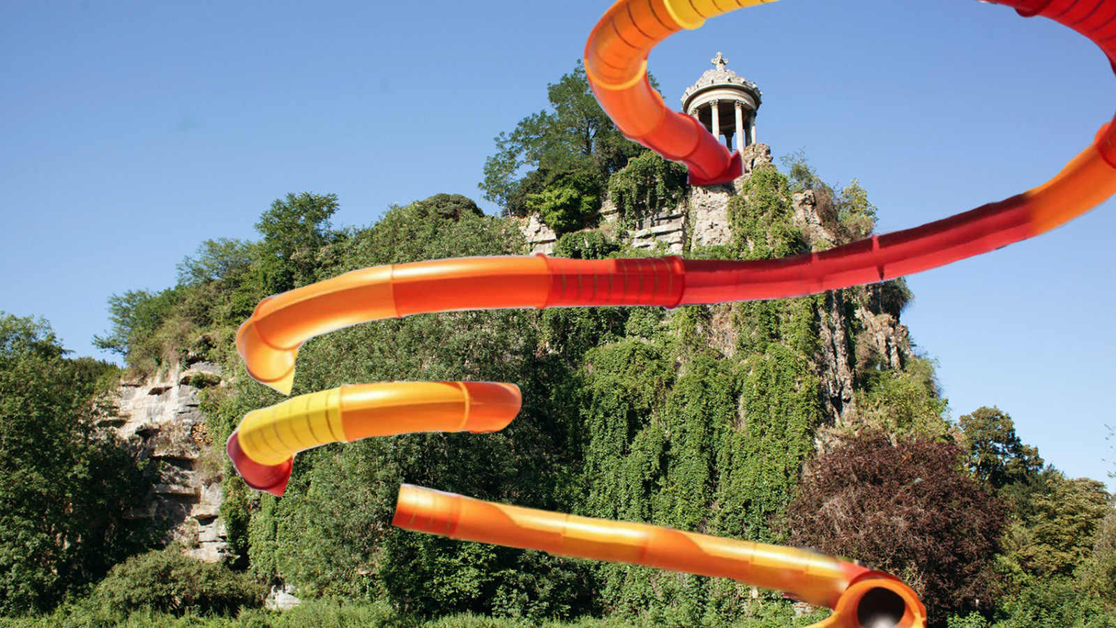 Un parc aquatique avec toboggan géant débarque aux Buttes Chaumont cet