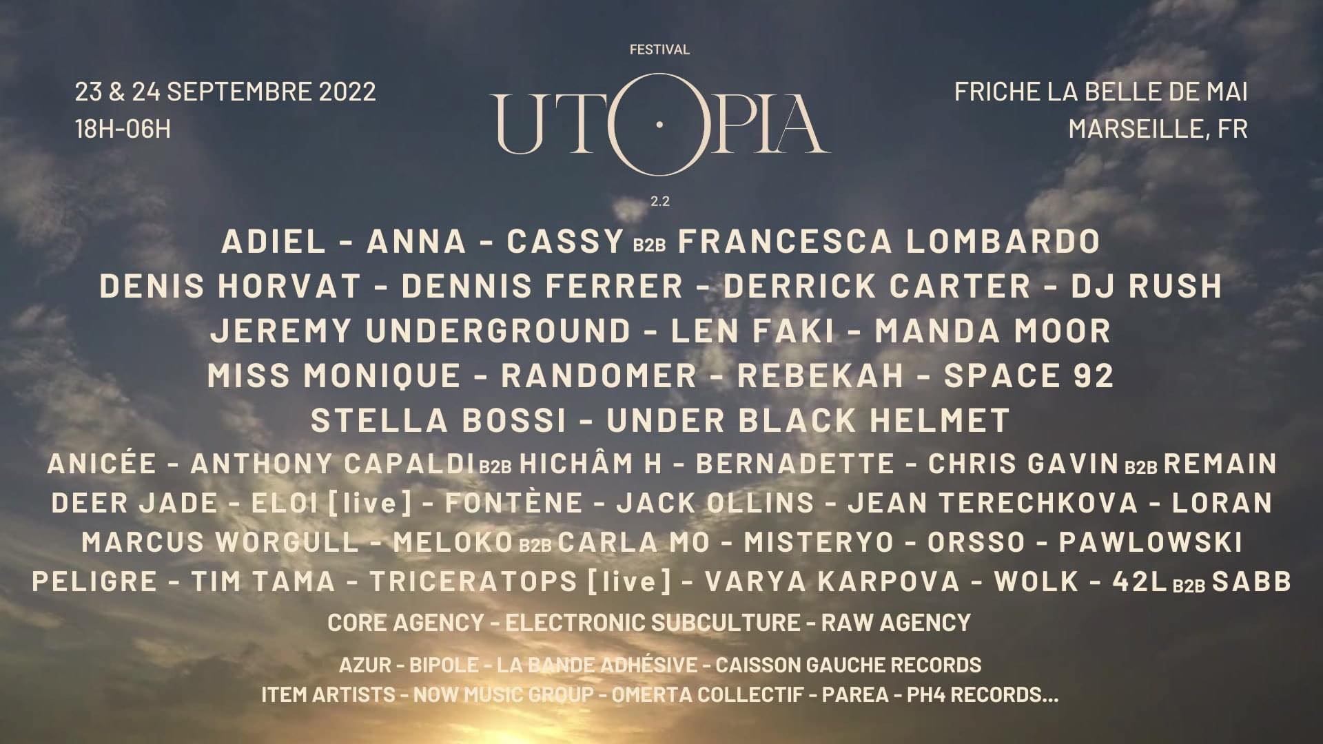 Affiche Utopia Festival 2022 à Marseille