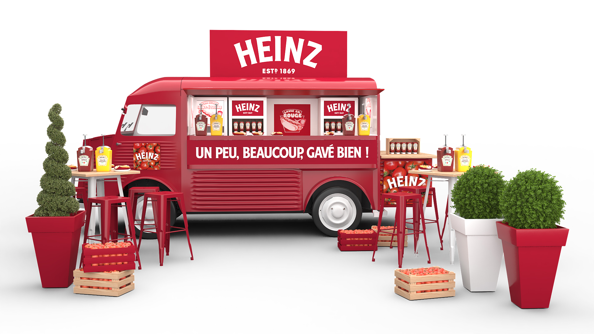 food truck heinz bordeaux hot dog ketchup