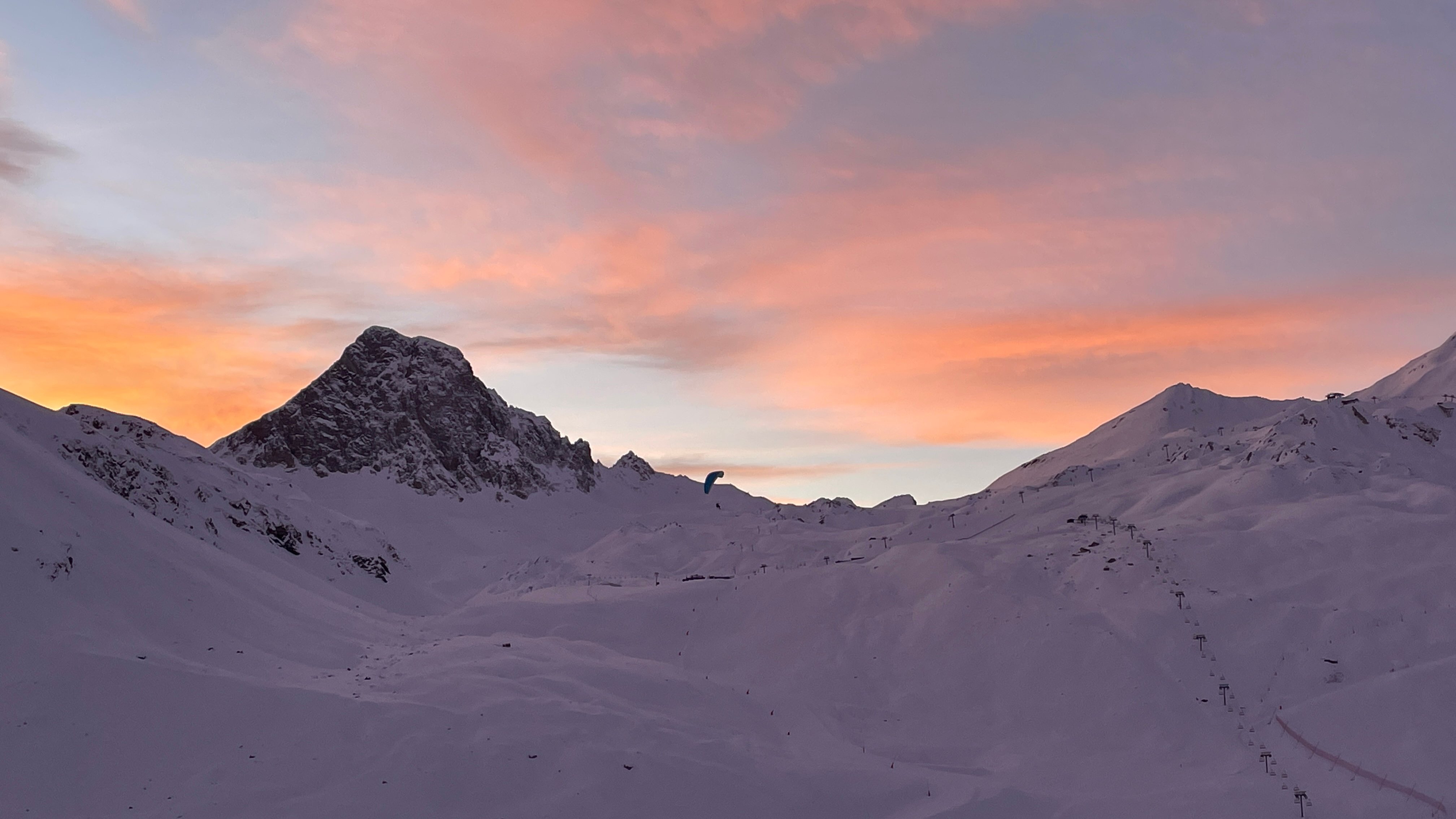 tignes couché de soleil