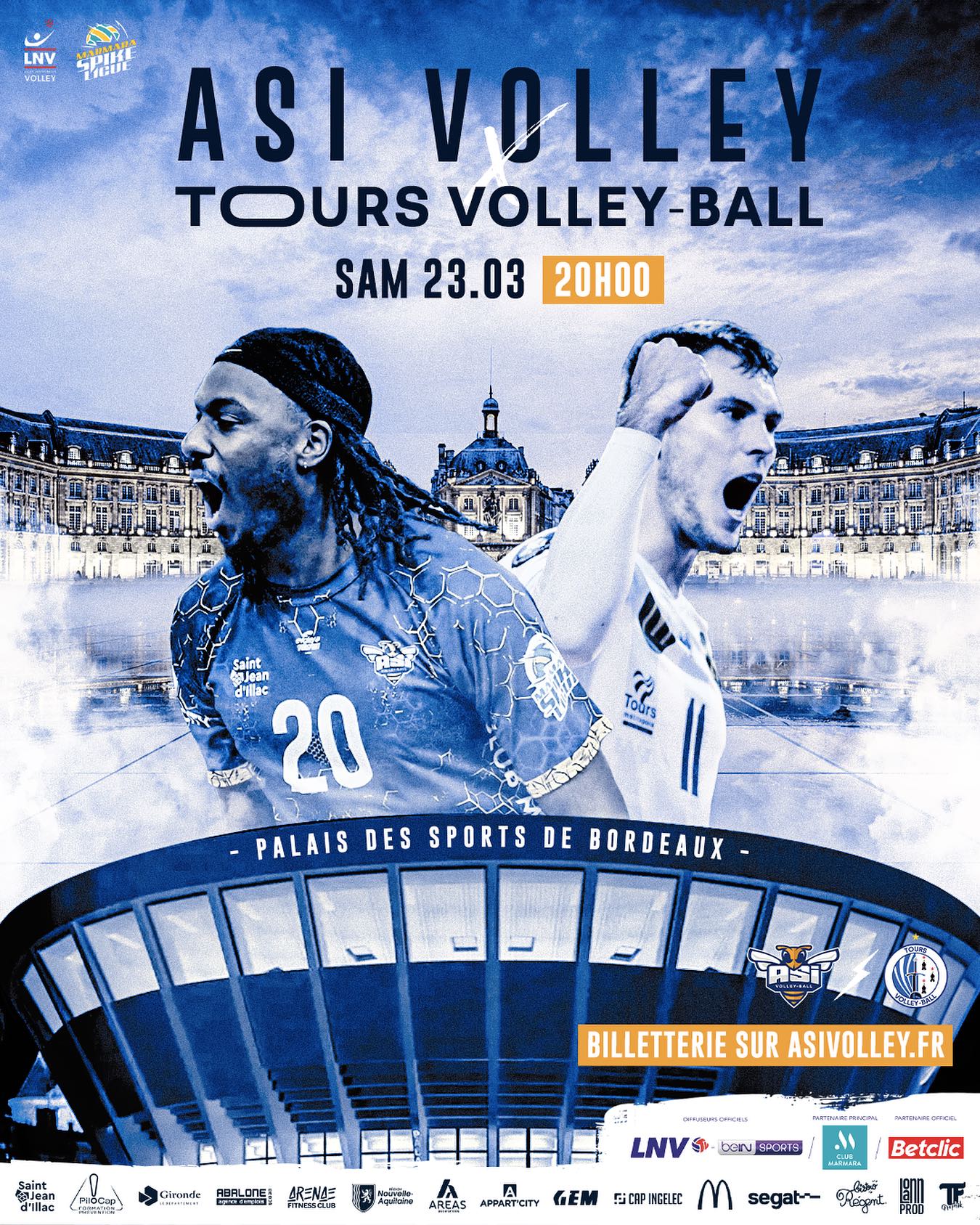 match volley ball bordeaux palais des sports asi marmara ligue spike