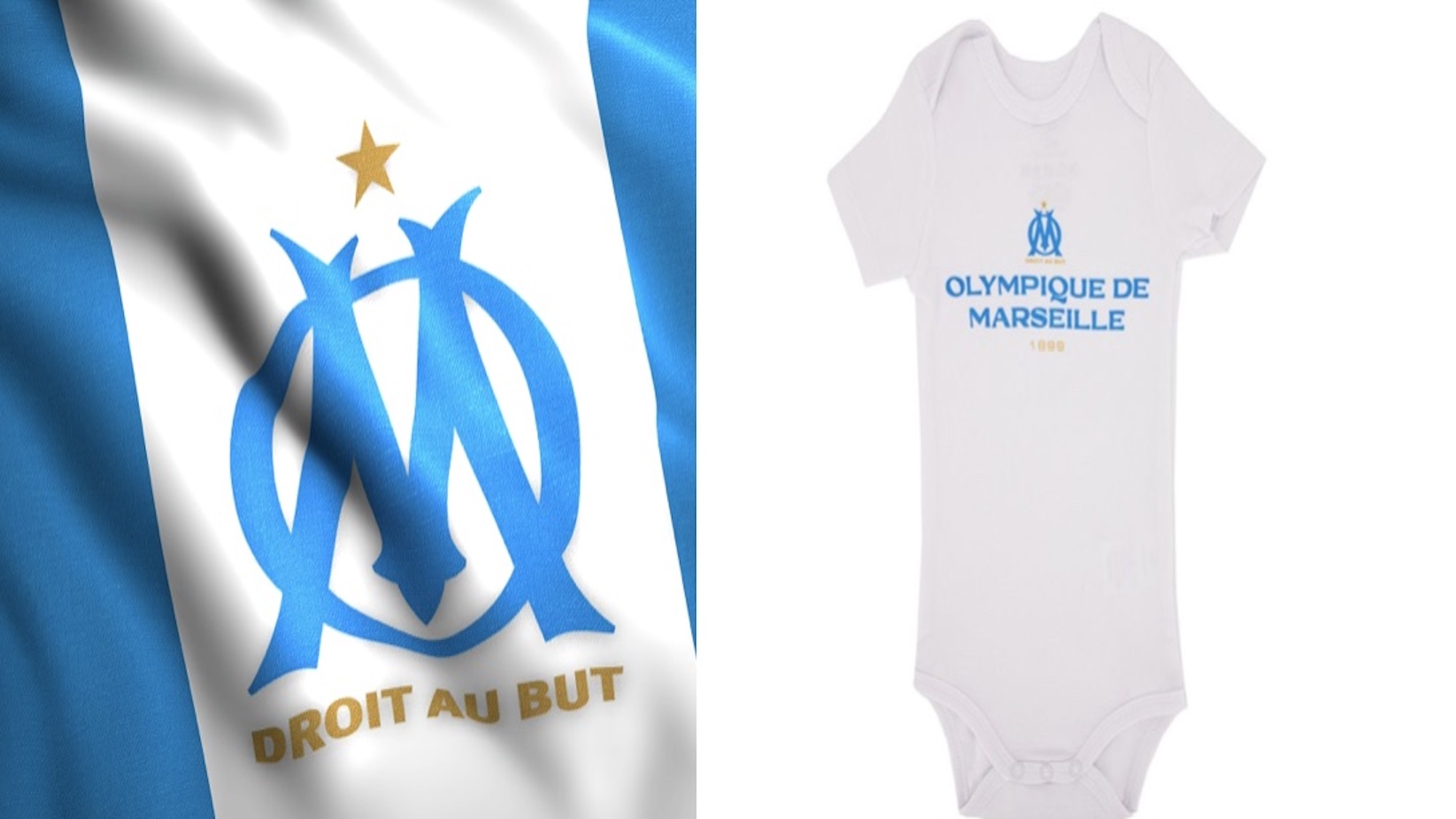 Pyjama Grenouillère Bébé Fille Olympique De Marseille - Collection Officielle OM - 100% Coton