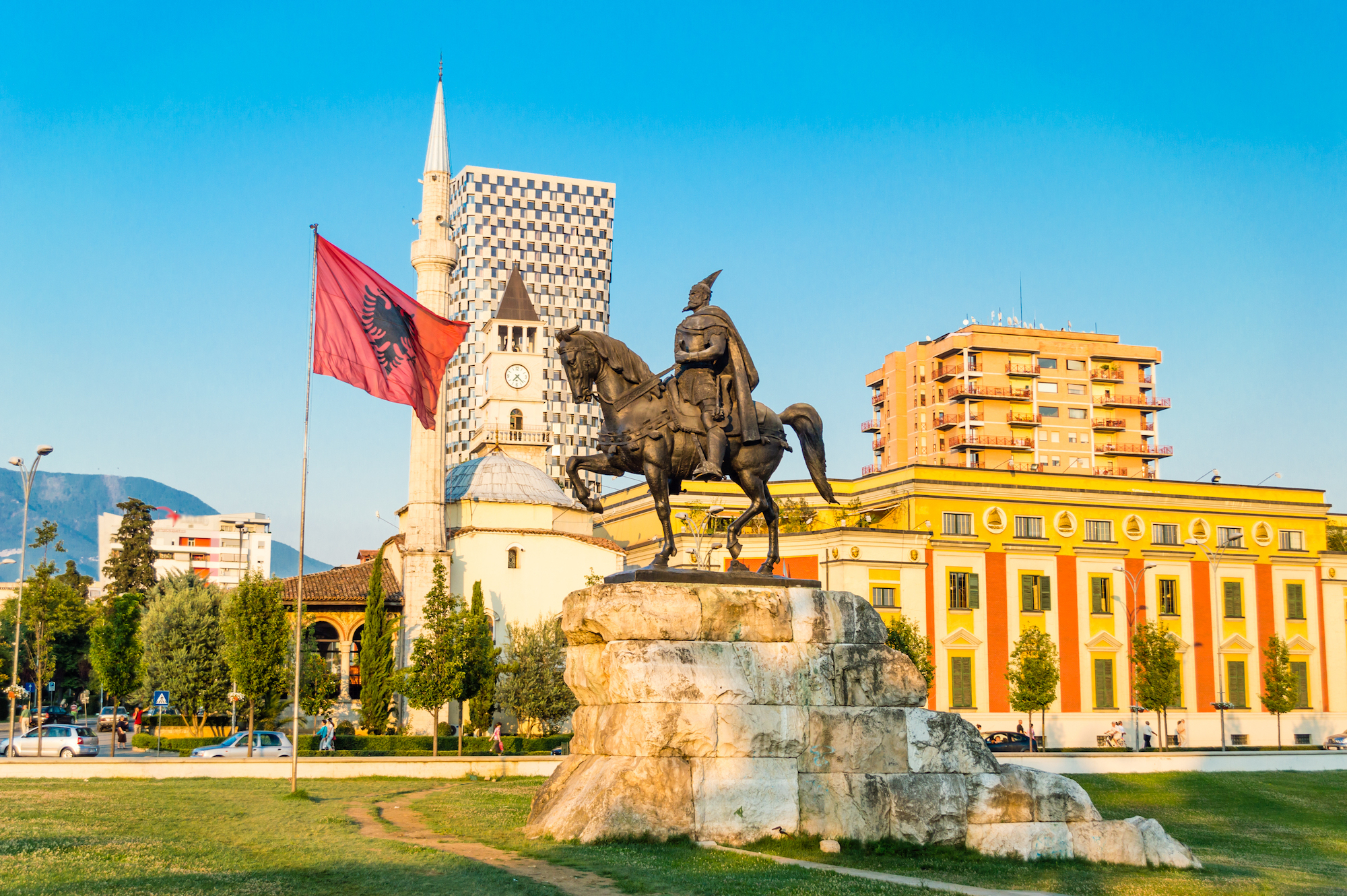 tirana albania skanderberg square