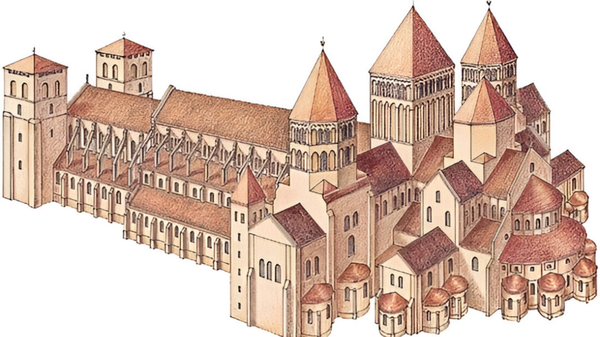 représentation 3D Abbaye de Cluny 