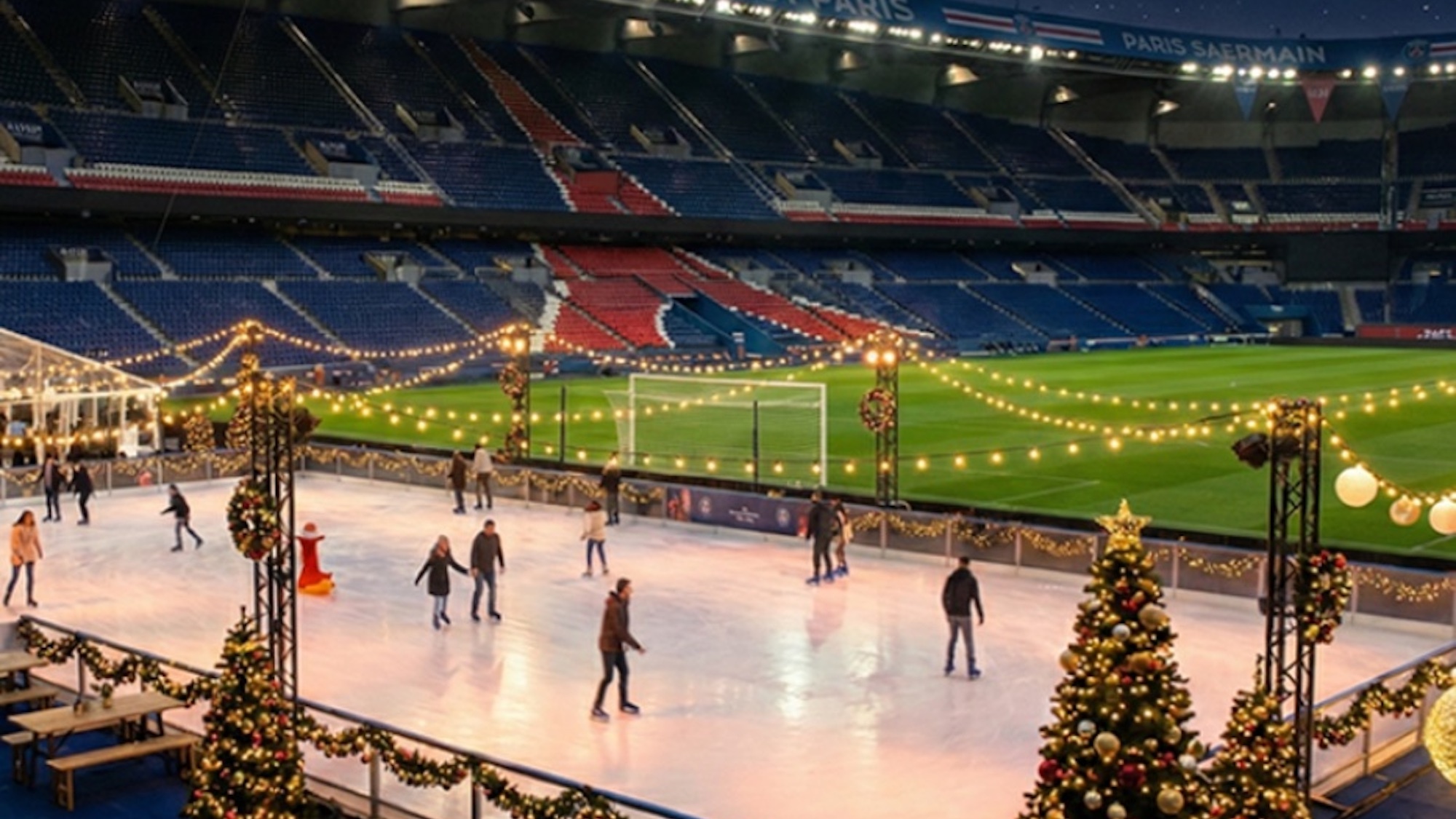 Une patinoire de 225 m2 métamorphose le Parc des Princes pour Noël parc-des-princes