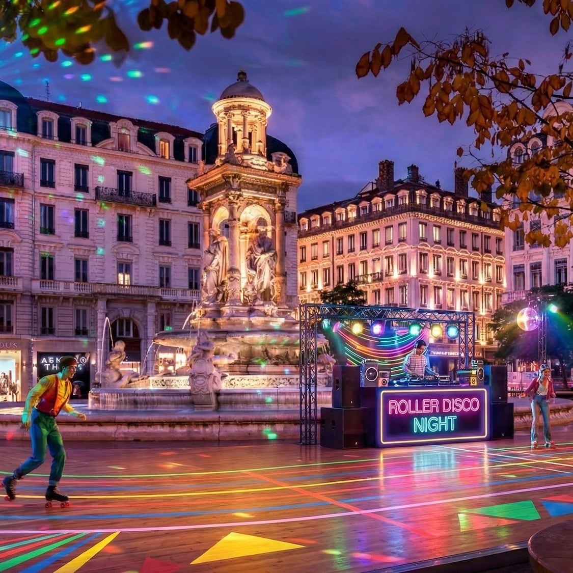 Une véritable piste de roller disco débarque sur la place des Jacobins au coeur de Lyon piste-roller-disco-place-jacobins-lyon