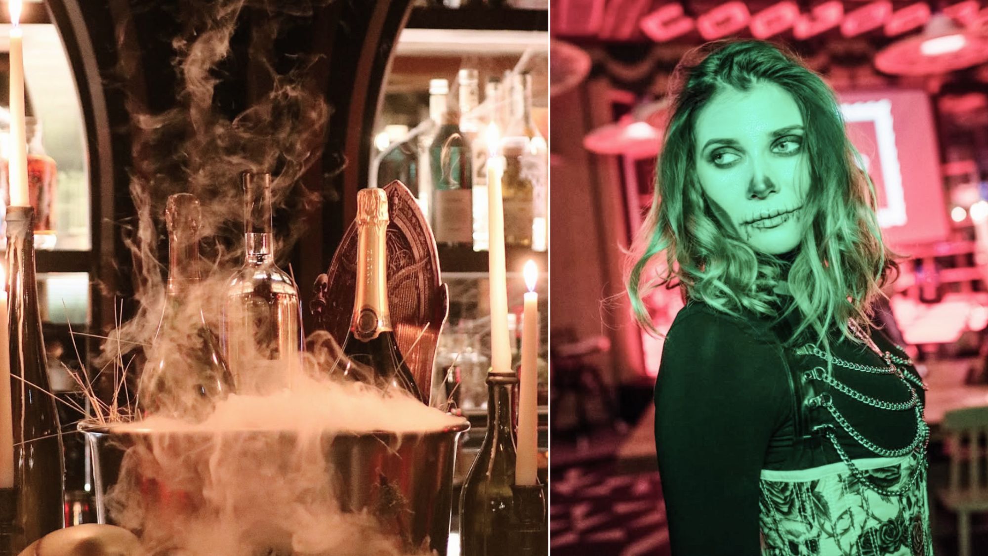 Halloween in Lille: 13 Spooktacular Tips to Celebrate (or Survive) the Night of October 31! champagne-bar-halloween-maquillage
