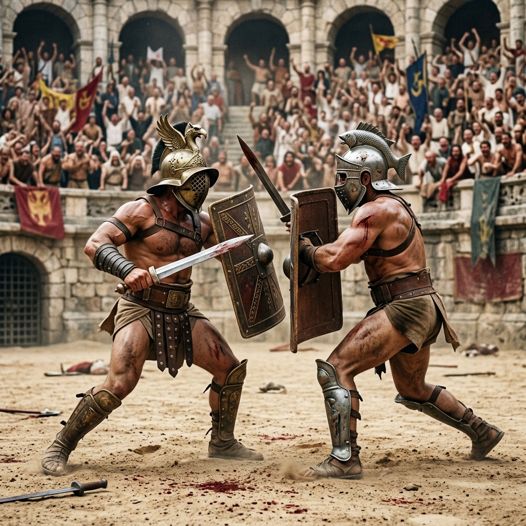 combat gladiateurs ar&egrave;ne