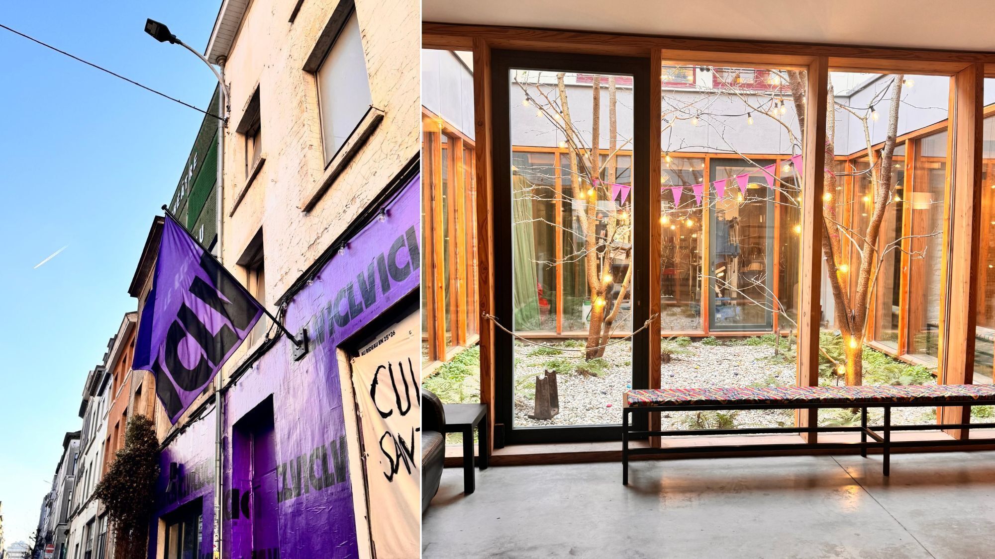 drapeau-violet-vitres-terrasse-bruxelles-theatre