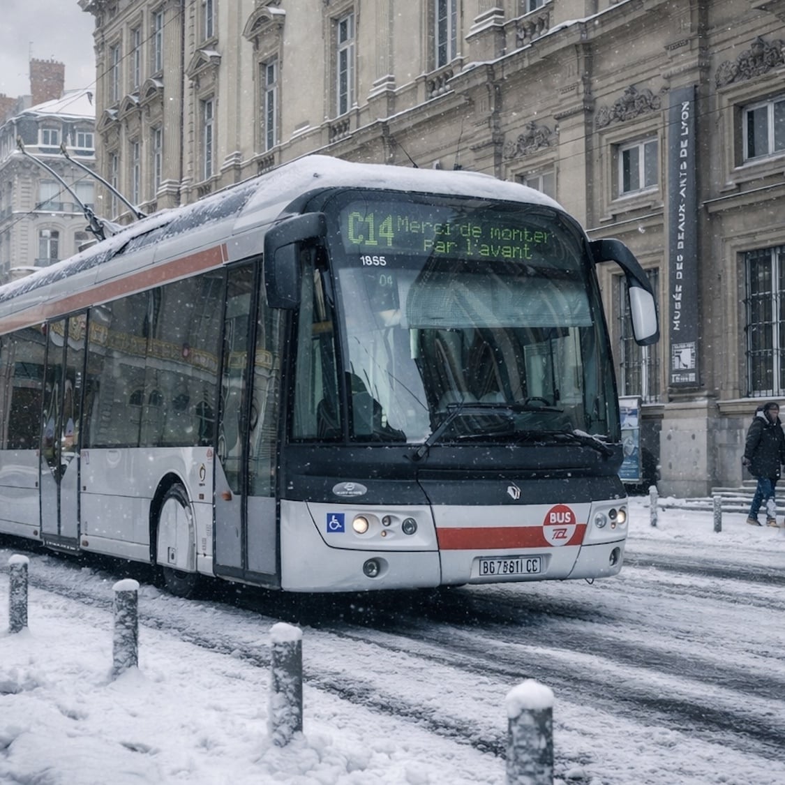 Le réseau de bus TCL quasiment à l'arrêt total à Lyon en raison de la neige bus-tcl-arret-lyon-neige