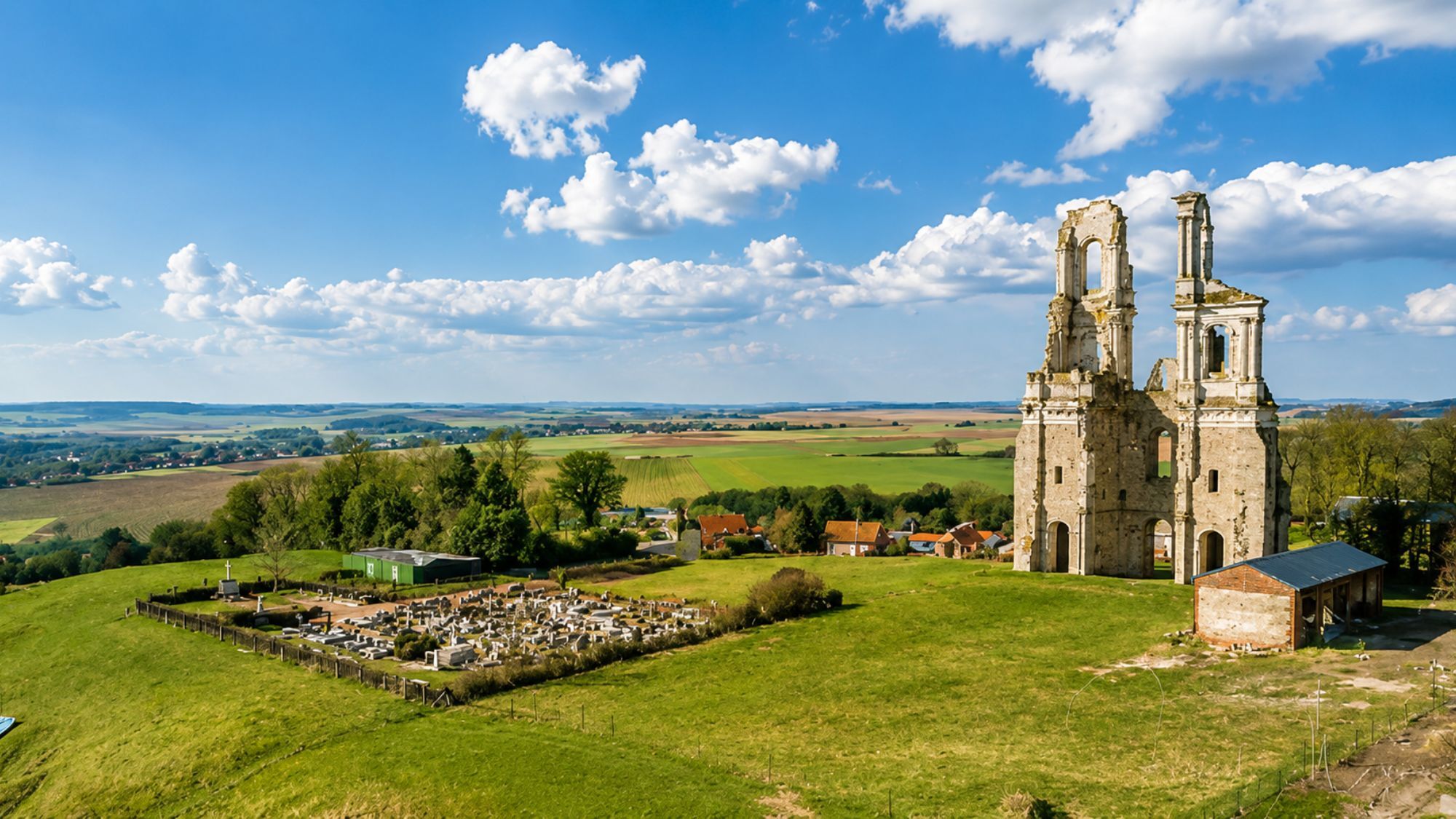 Ces tours majestueuses perchées à 1h de Lille cachent l’un des plus beaux panoramas des Hauts-de-France abbaye-ruine-champs-cimetie-re