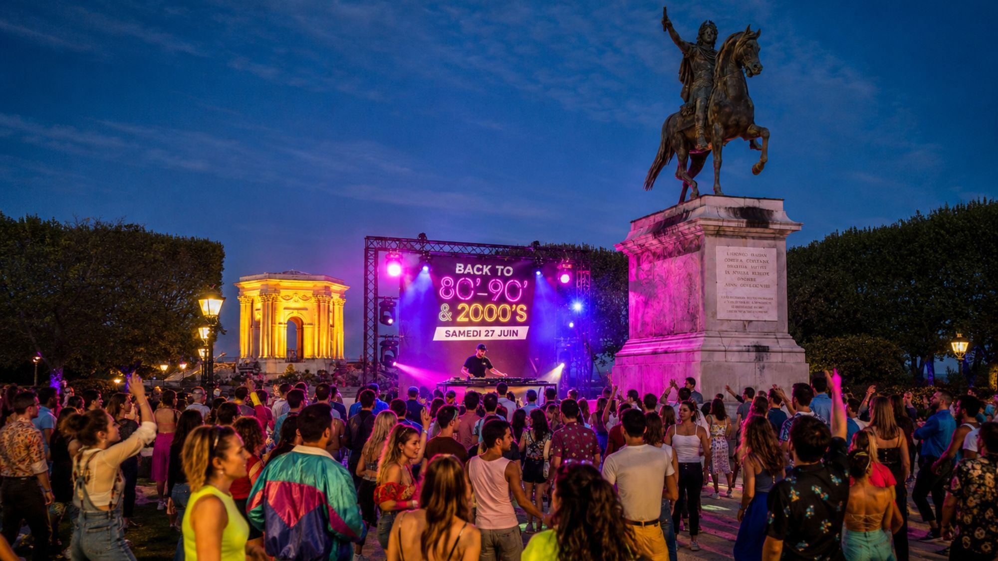 Cette place de Montpellier va accueillir une grande fête dédiée aux années 80, 90 et 2000 soiree-place-du-peyrou-montpellier