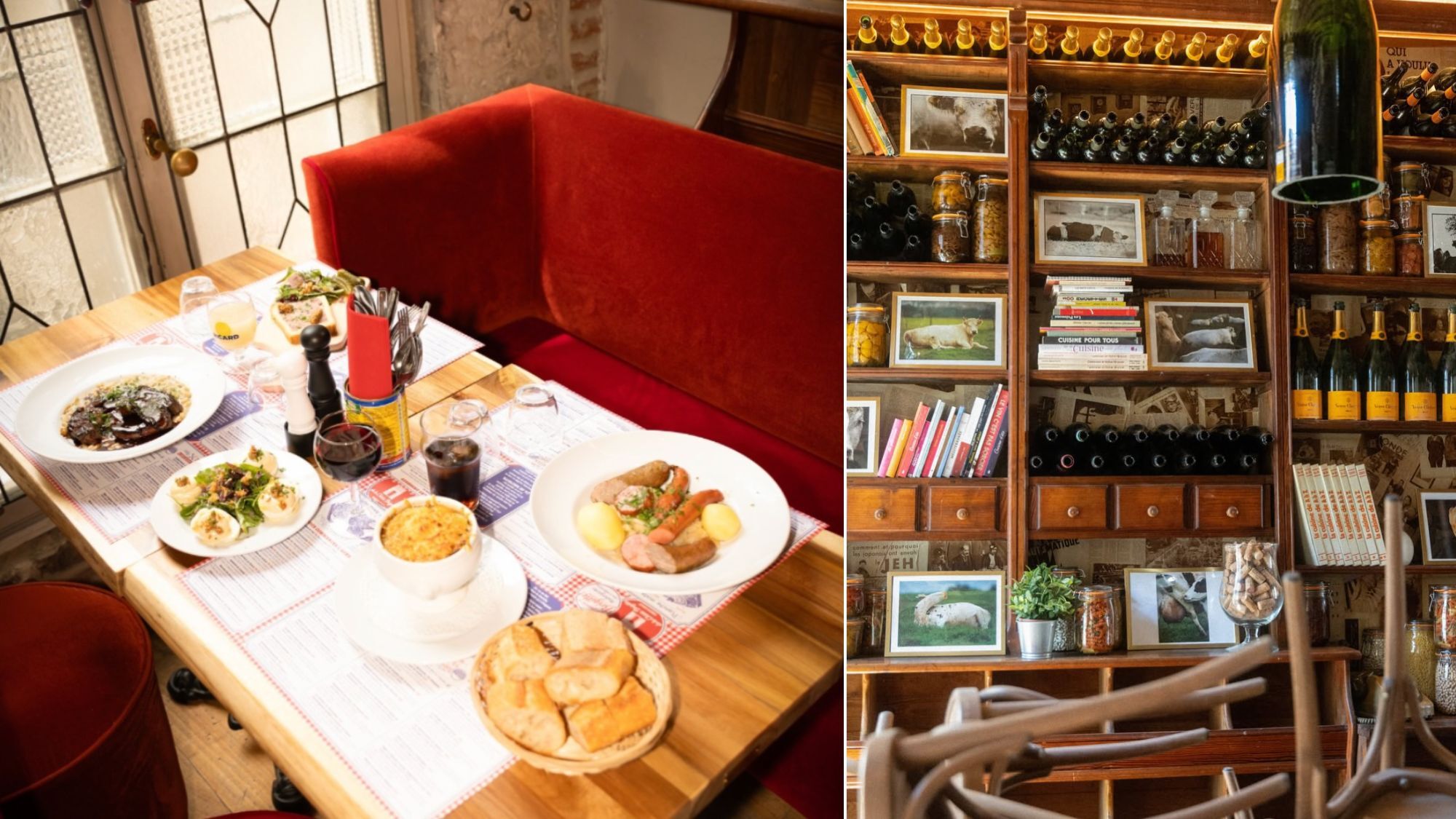Avec 180 places et 350 m², le nouveau bistrot géant de la Ch’tite Brigitte vient d’ouvrir dans le Vieux-Lille banquette-plat-saucisse-bouteilles