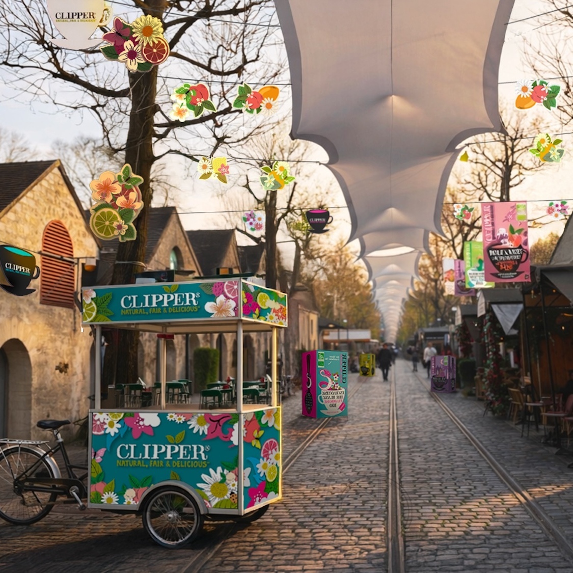 The organic tea brand Clipper Teas turns this street in Paris into a sensory experience delicious-street-clipper-public-actif