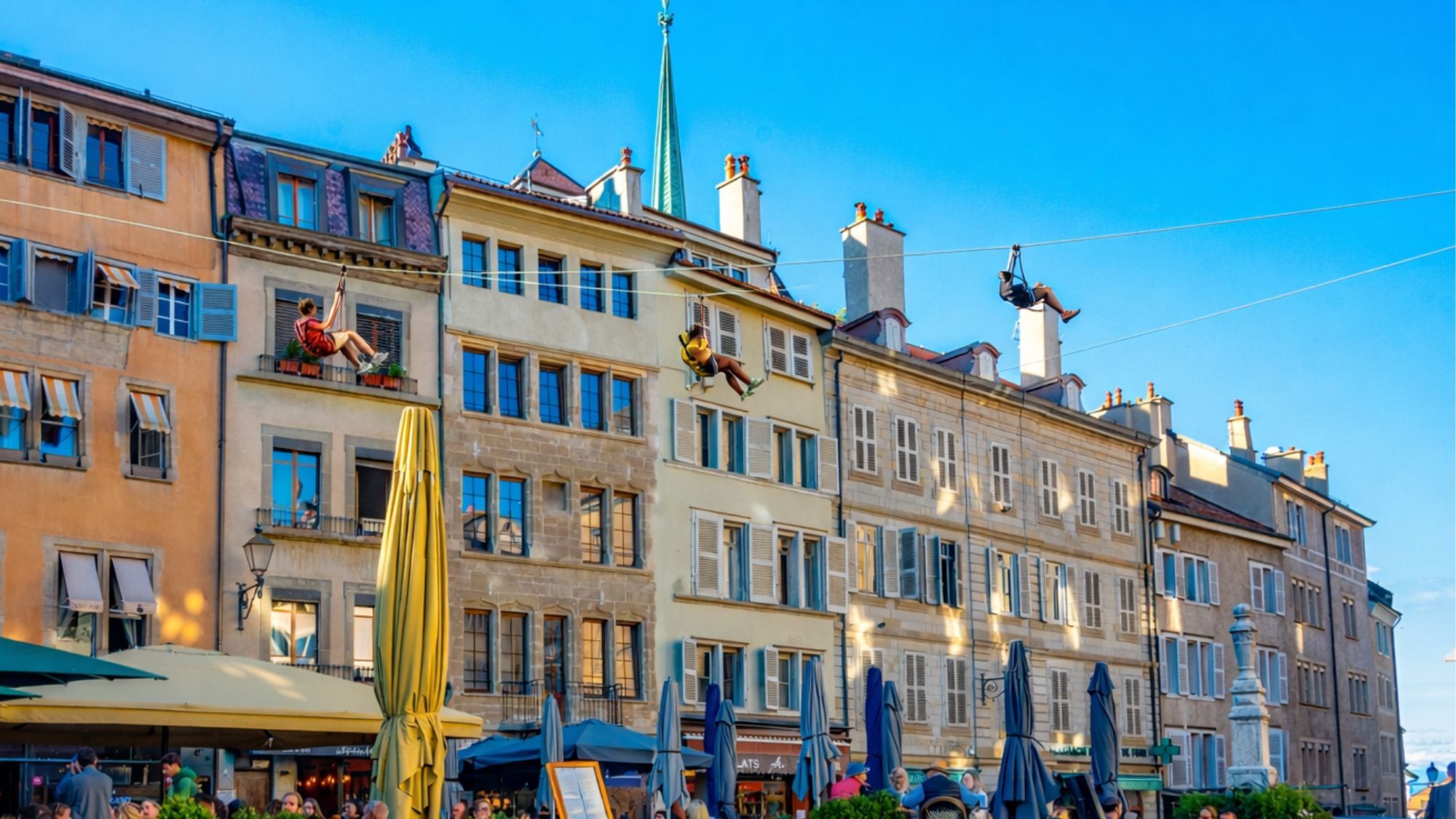 Unusual: a zipline course will connect the rooftops of downtown Geneva tyrolienne-geneve