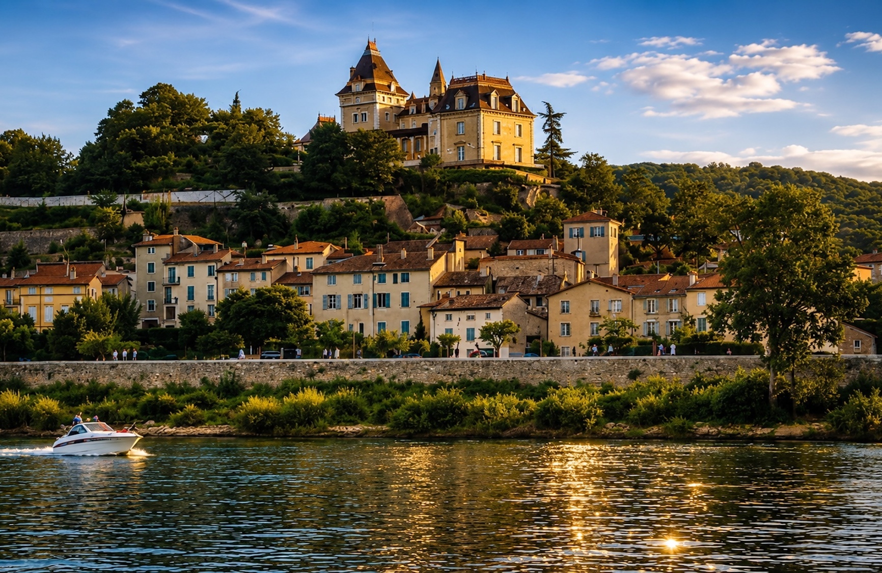 Just 25 minutes from Lyon, this romantic 12th-century castle is