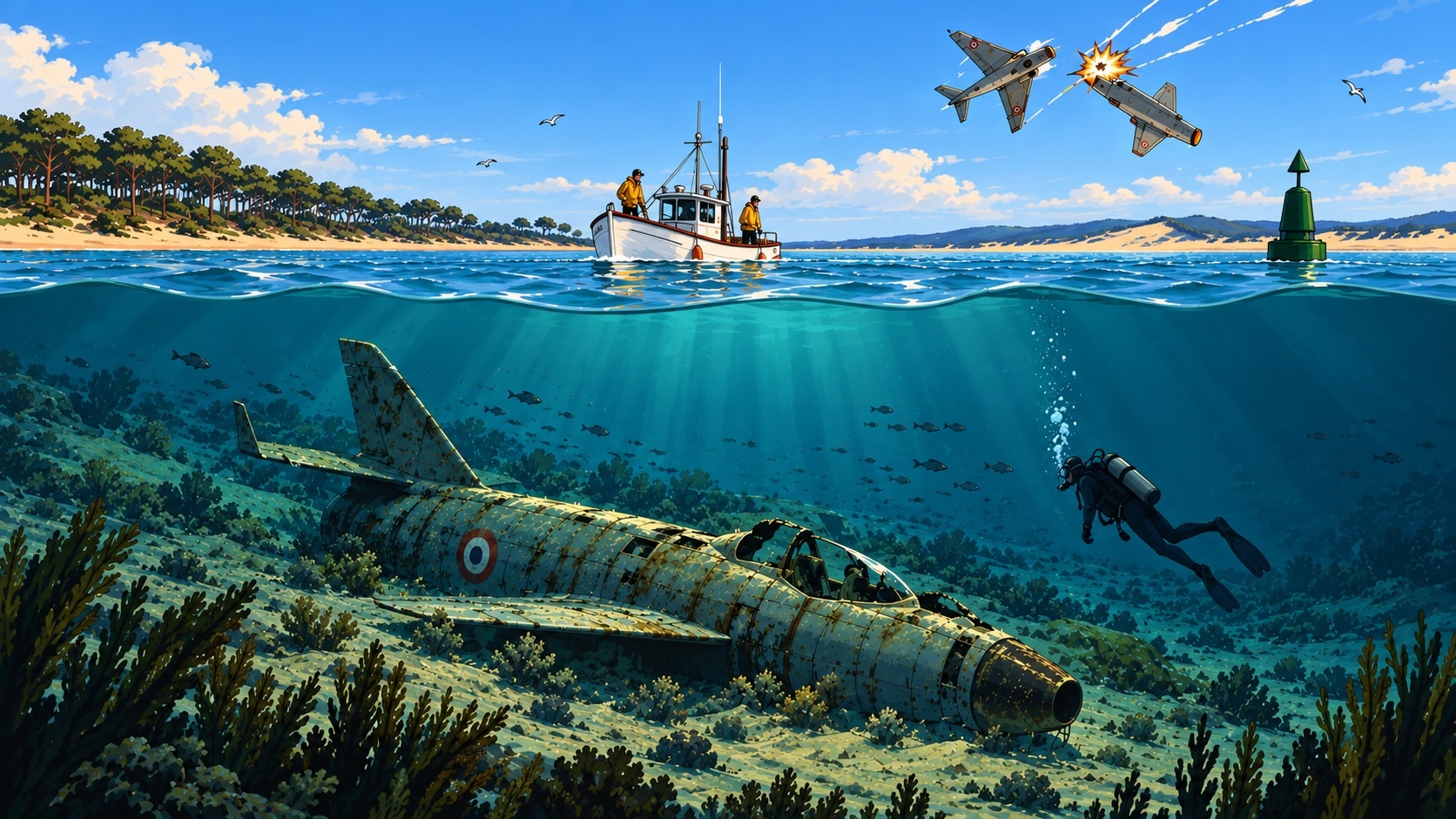 avion-chasse-bassin-arcachon-plage-pereire