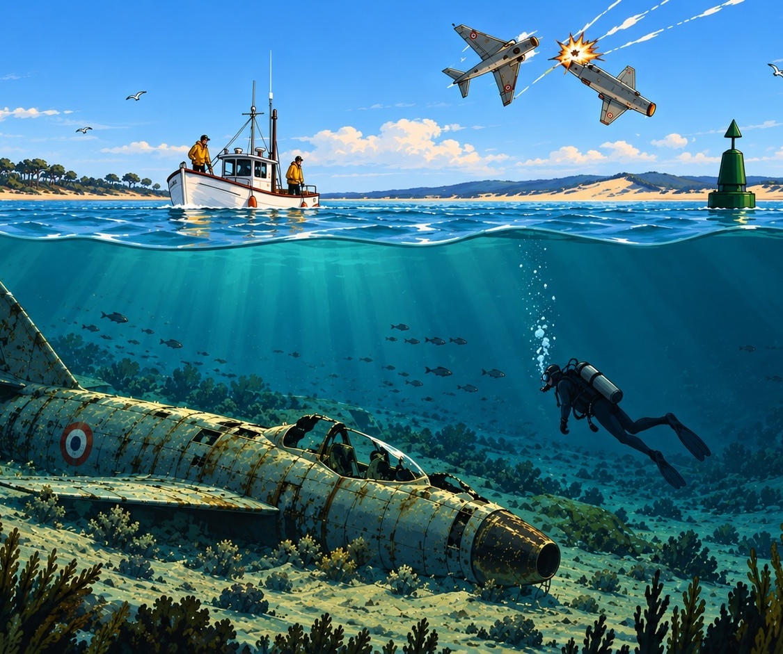 avion-chasse-bassin-arcachon-plage-pereire