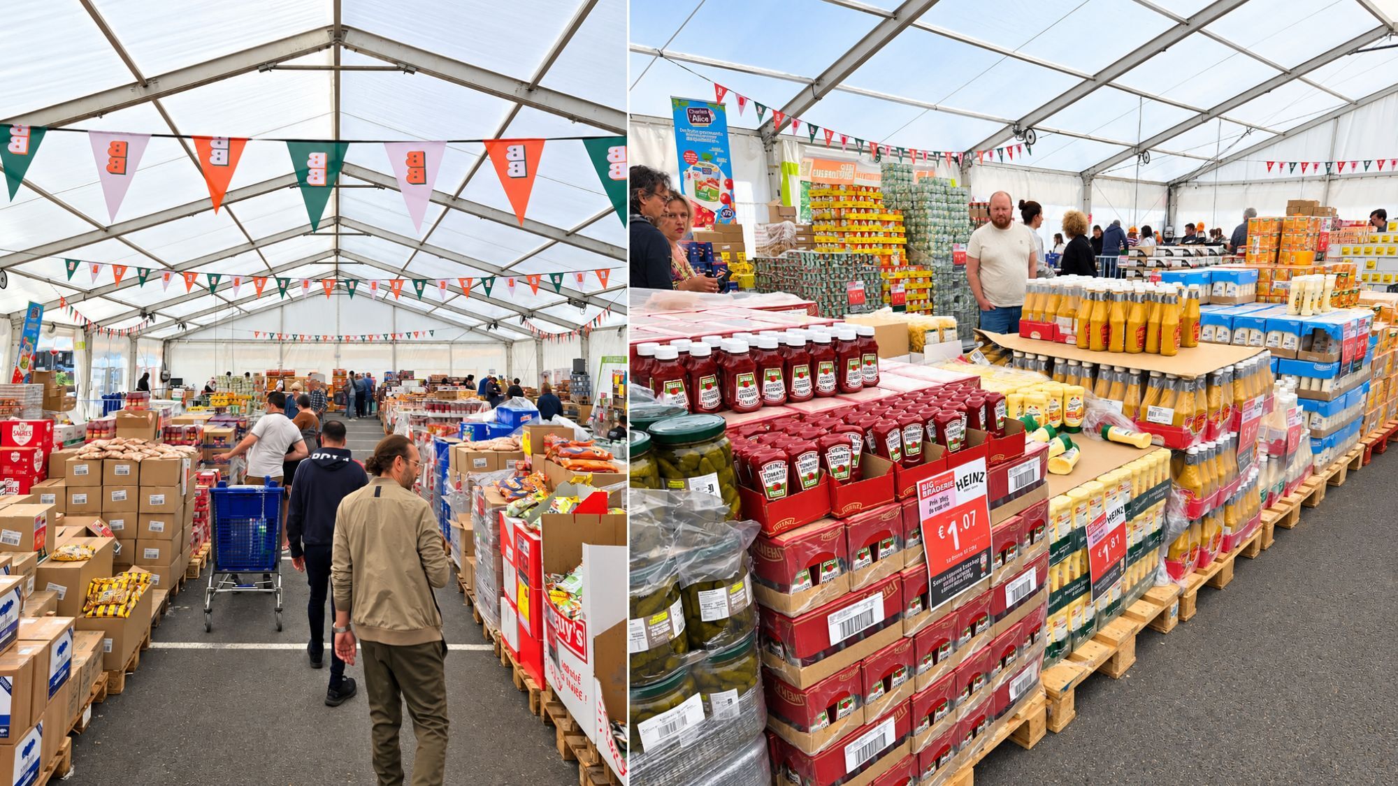 Une immense braderie de grandes marques à prix cassés débarque près de Lille pendant 5 jours destockage-braderie-ketchup-chariots