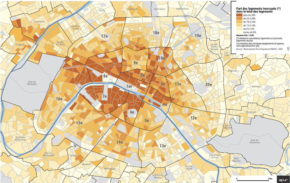 carte logements inoccupés vacants paris le bonbon apur