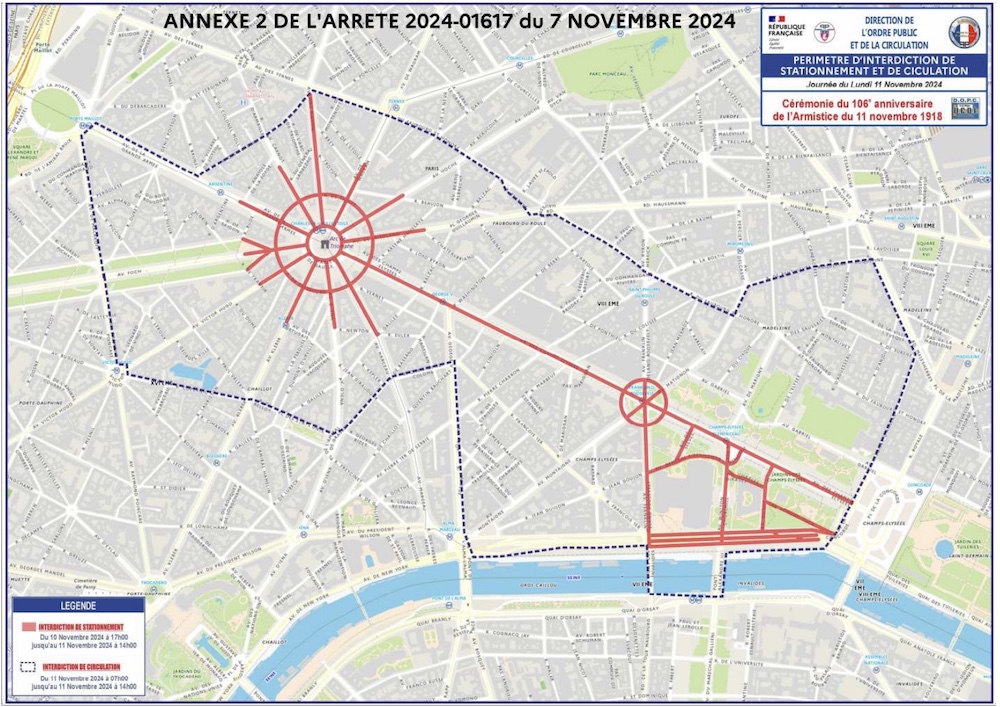 carte paris restrictions de circulation 11 novembre 2024 le bonbon paris.